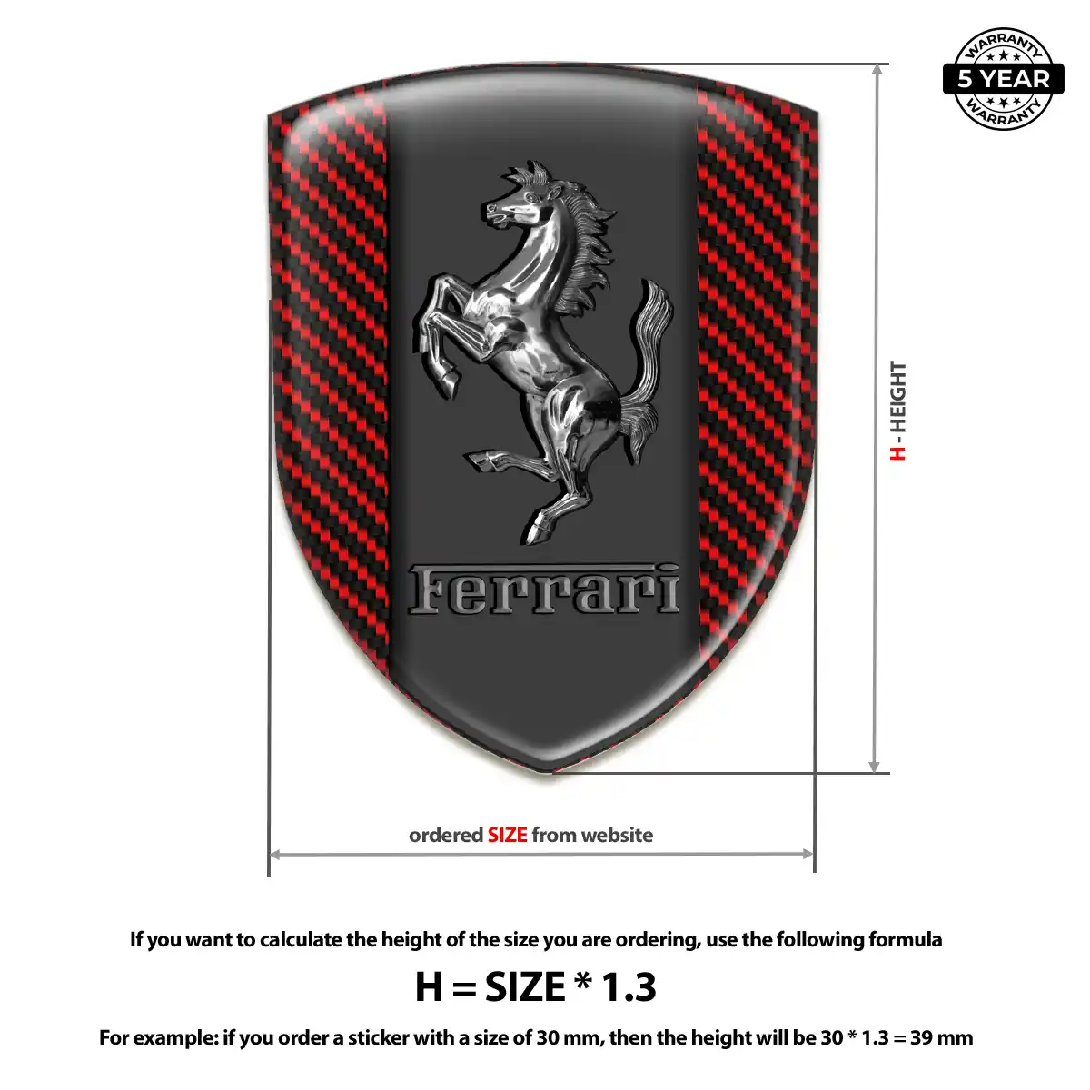 Ferrari Logo Badge Elite Finish
