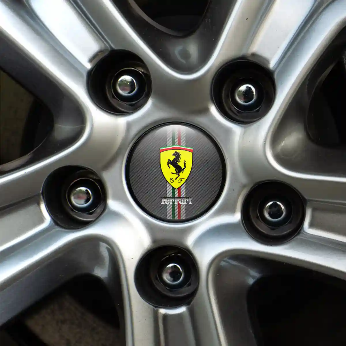 Ferrari Logo Silicone Badge Self-Adhesive High Quality