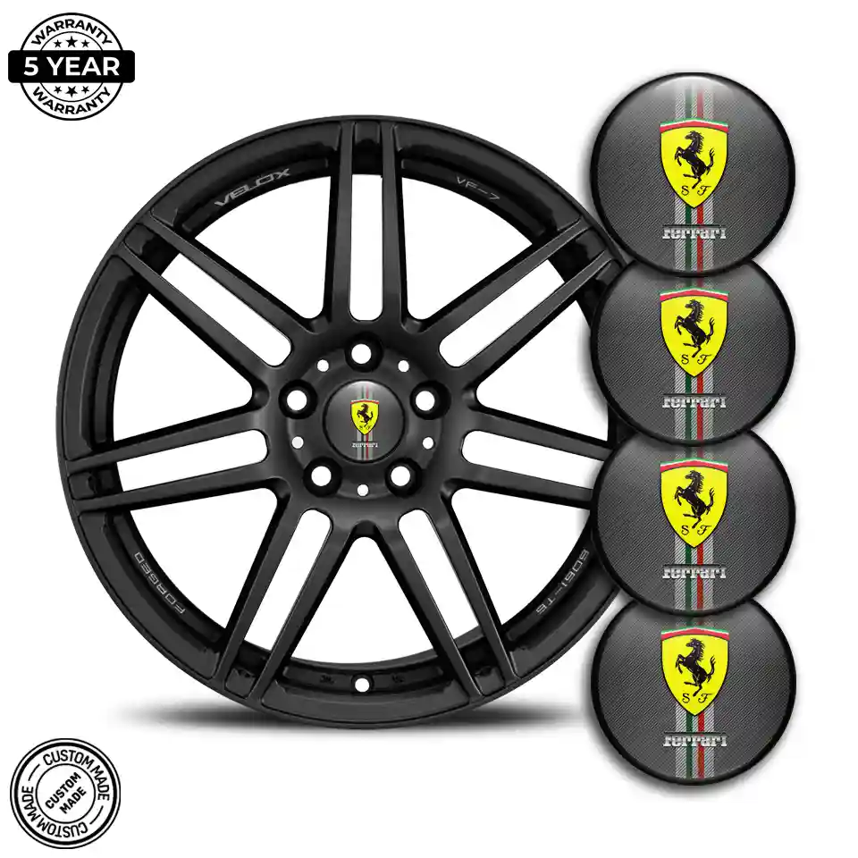 Ferrari Logo Silicone Badge Self-Adhesive High Quality