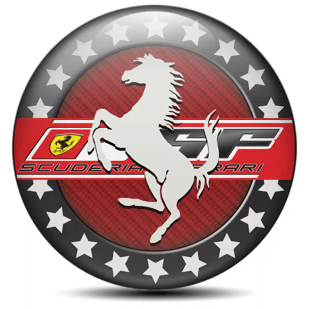 Ferrari Logo Silicone Emblem Self-Adhesive Limited Edition