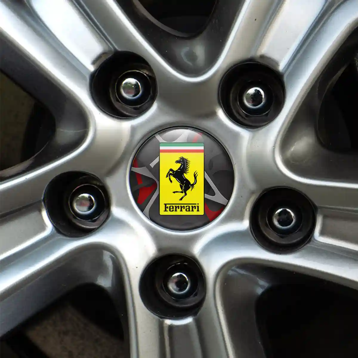 Ferrari Logo Silicone Emblem Self-Adhesive Premium Quality