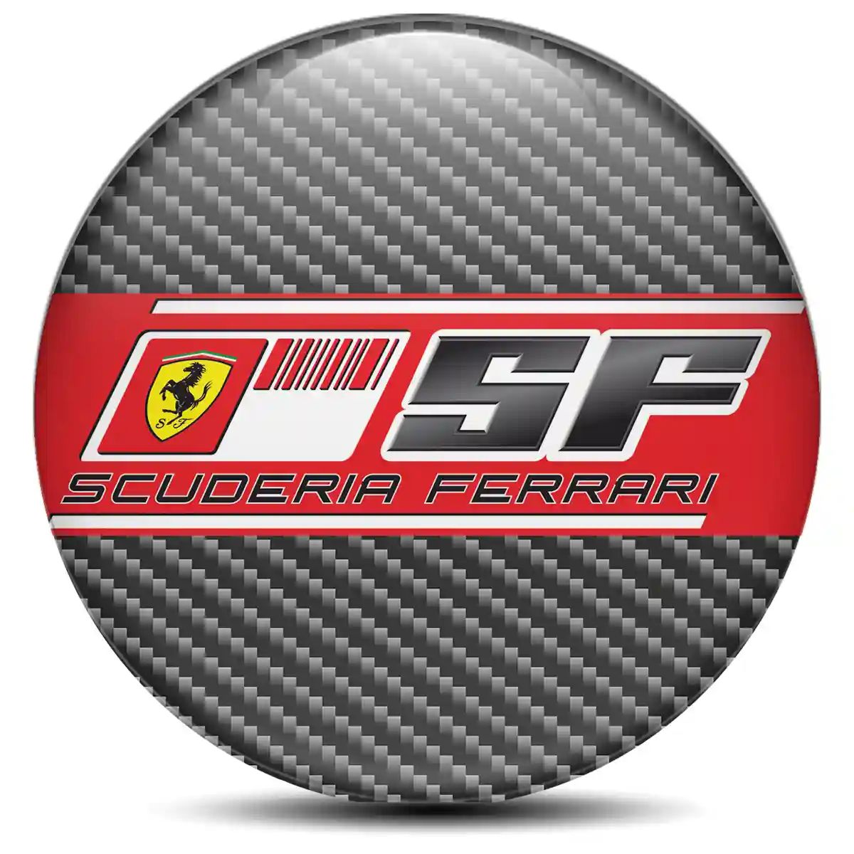 Ferrari Logo Silicone Emblem Self-Adhesive Stylish Design