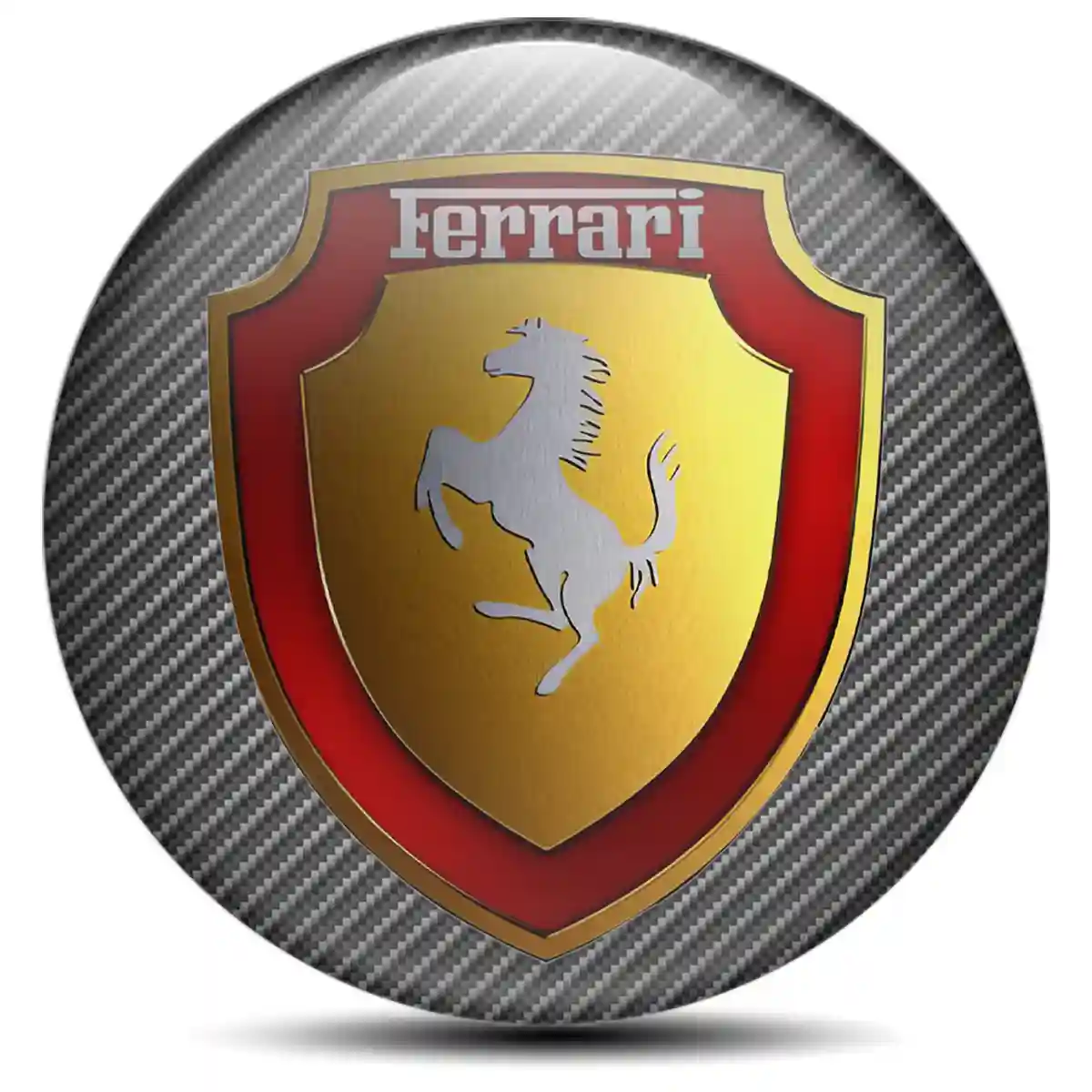Ferrari Logo Silicone Sticker Premium Quality