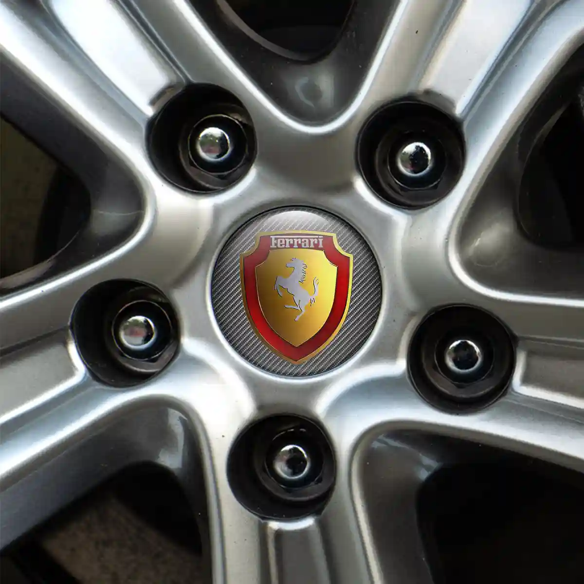 Ferrari Logo Silicone Sticker Premium Quality