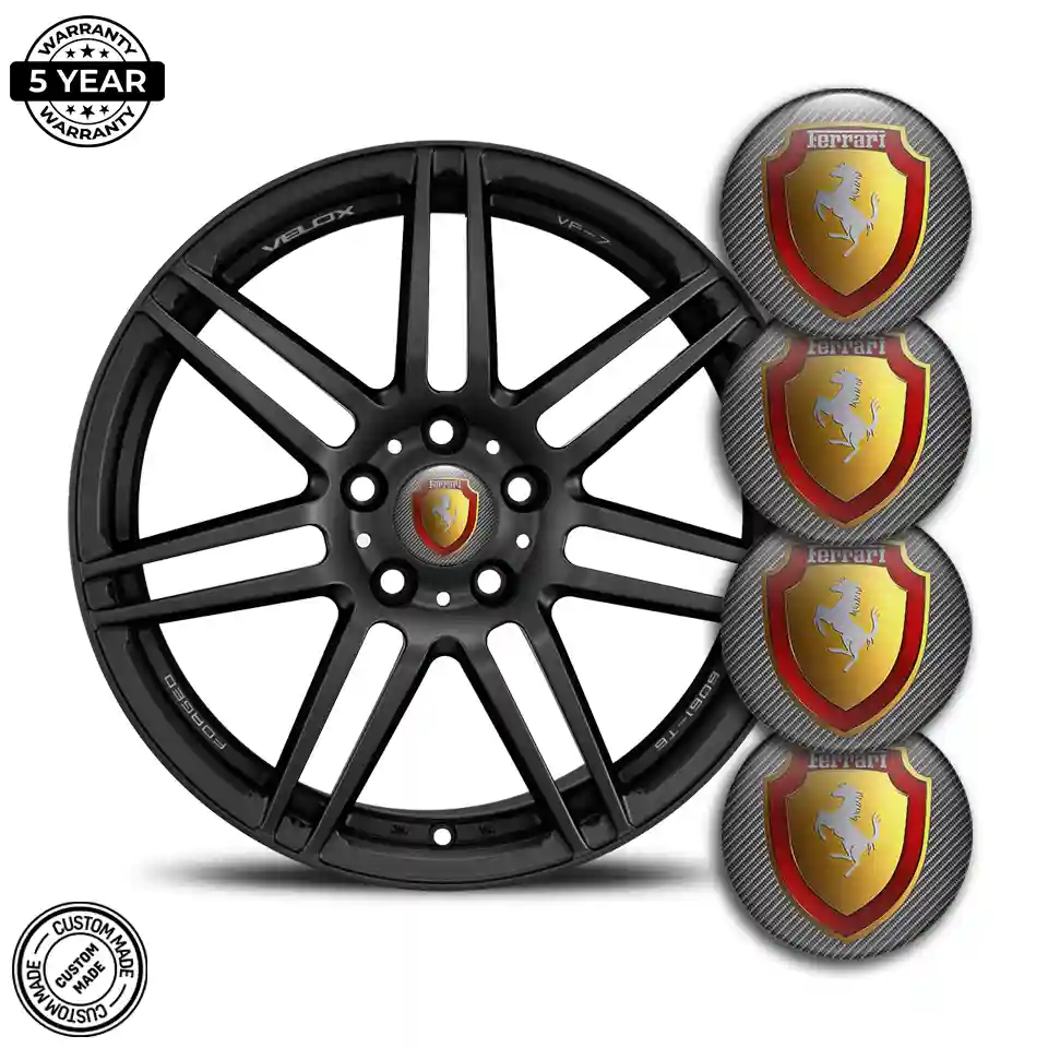 Ferrari Logo Silicone Sticker Premium Quality
