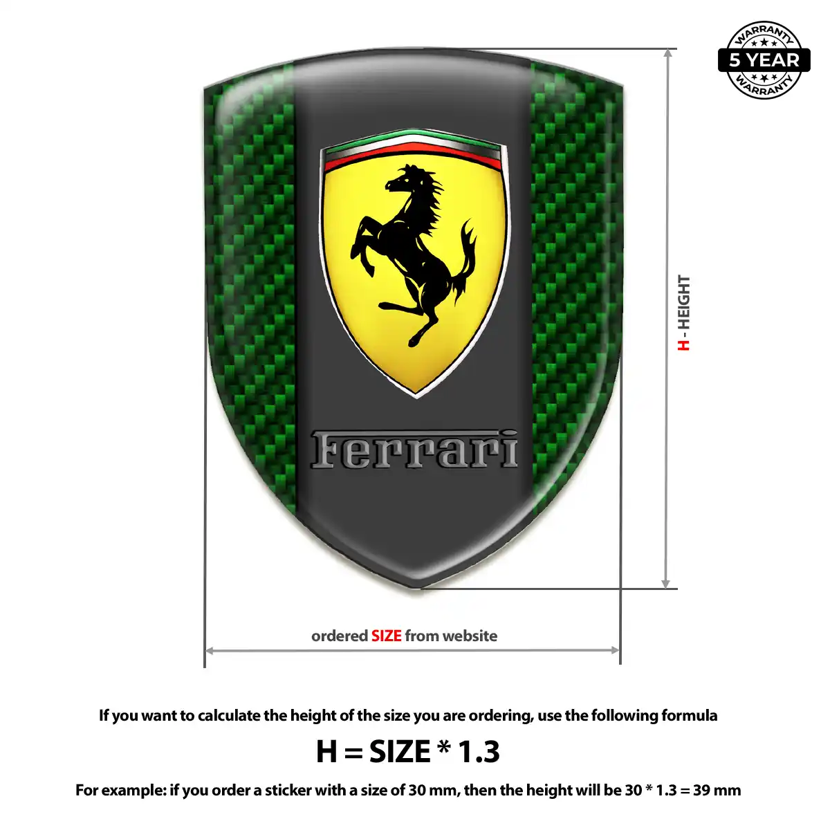 Ferrari Logo Sticker Elite Finish
