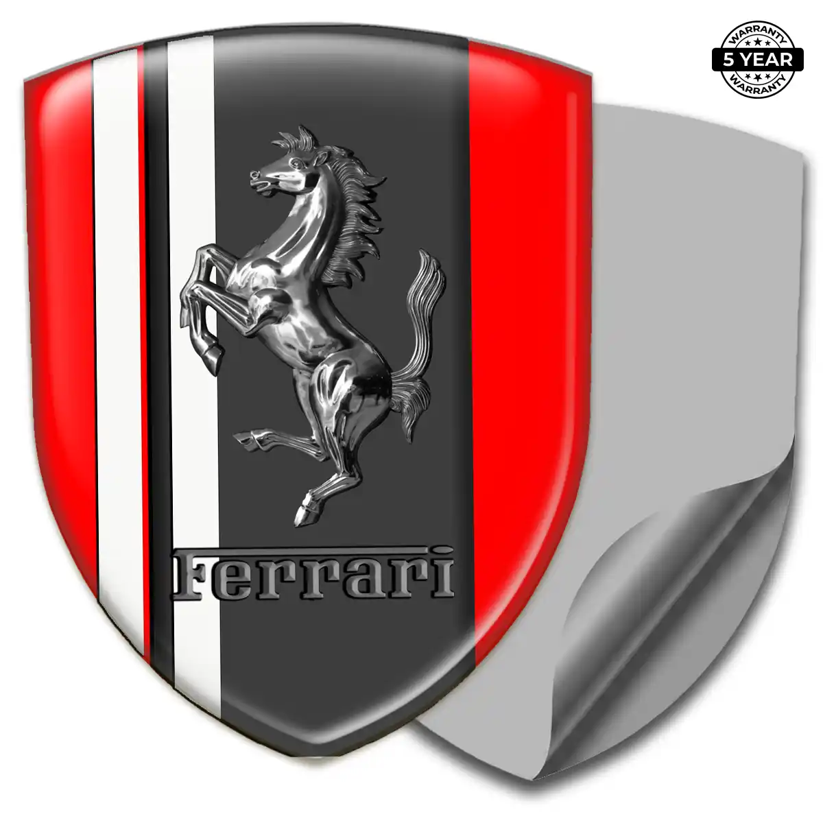 Ferrari Polyurethane Domed Sticker Sleek Style
