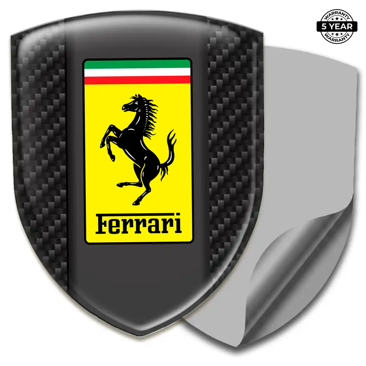 Ferrari Resin Badge Sticker Refined Design