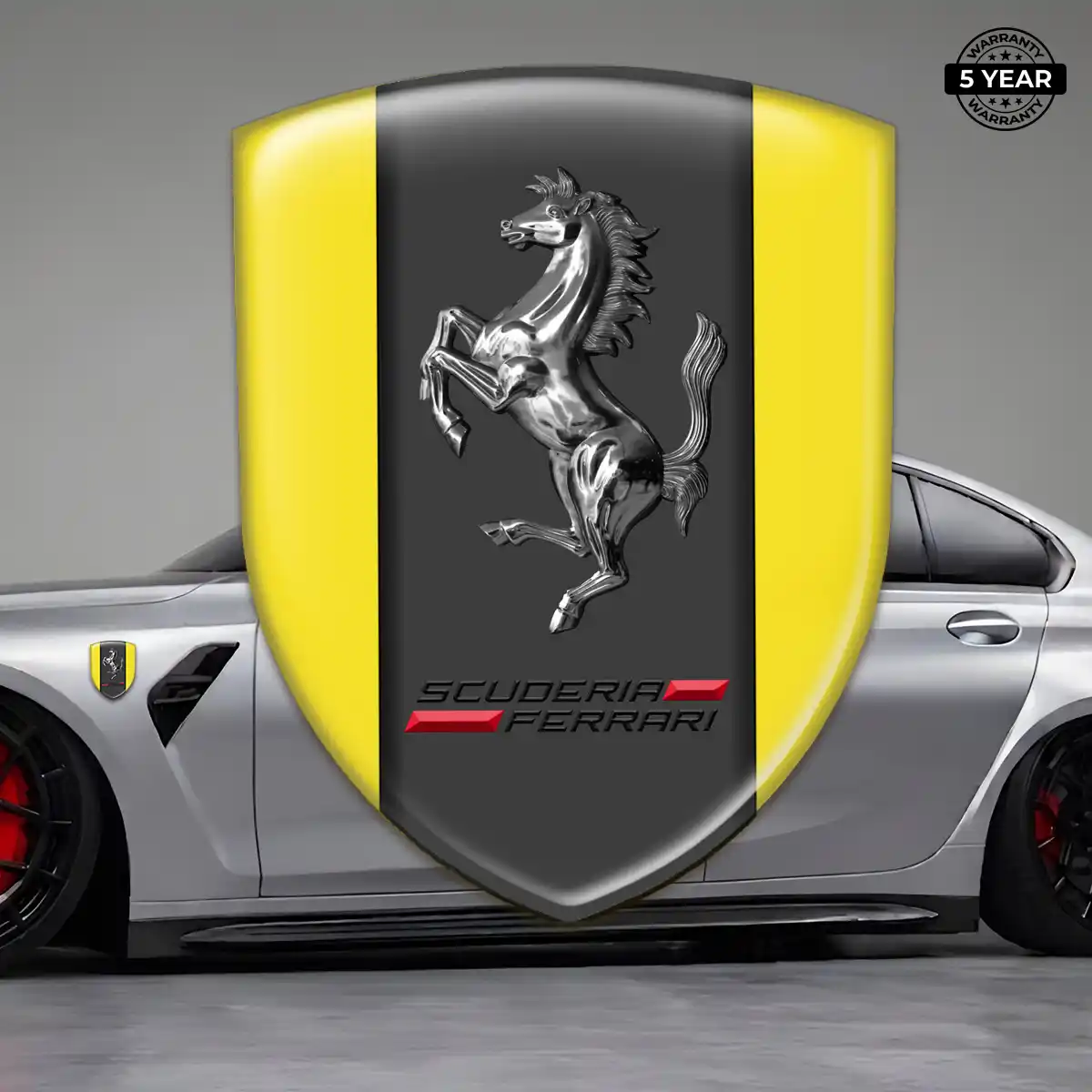 Ferrari Resin Badge Sticker Sleek Style