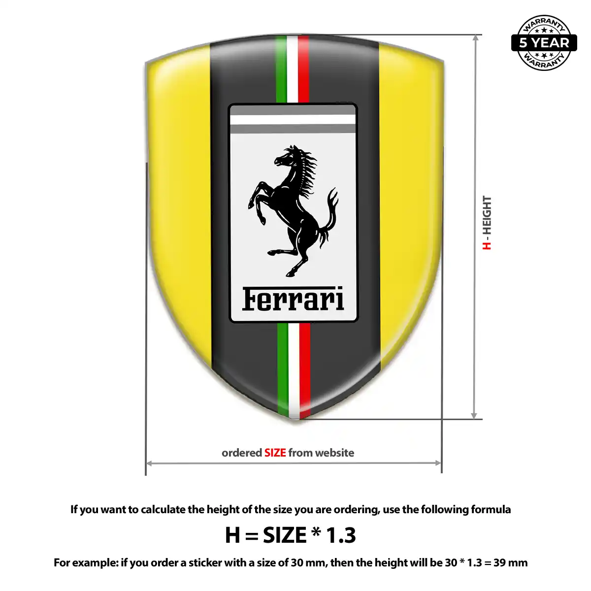 Ferrari Resin Domed Sticker Refined Design