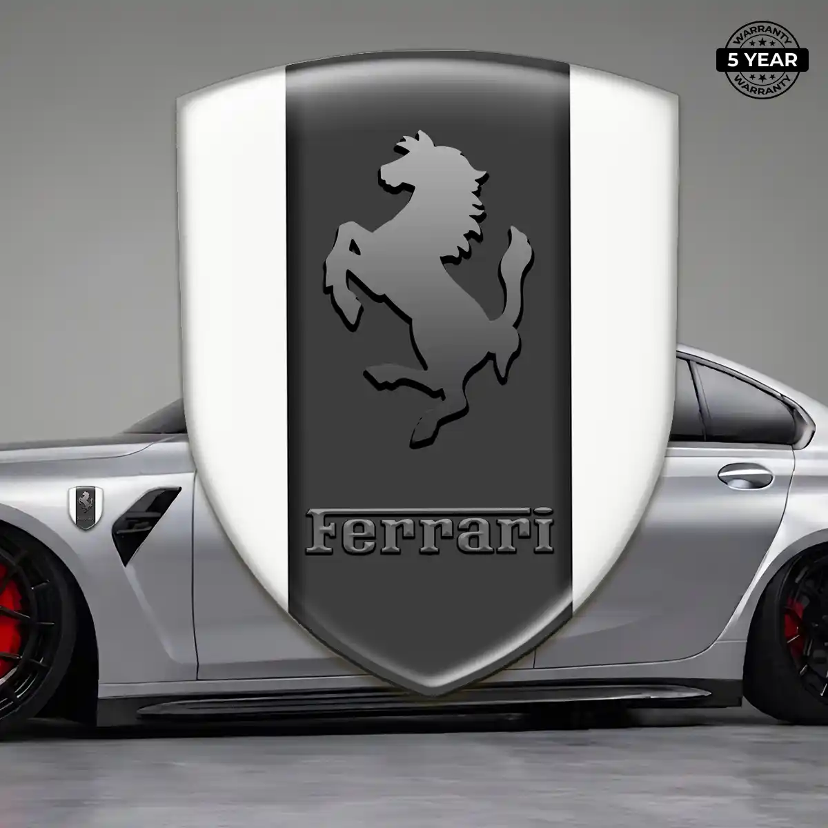Ferrari Resin Emblem Sticker Refined Design