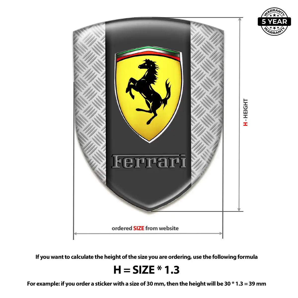 Ferrari Self Adhesive Emblem Sticker Refined Design