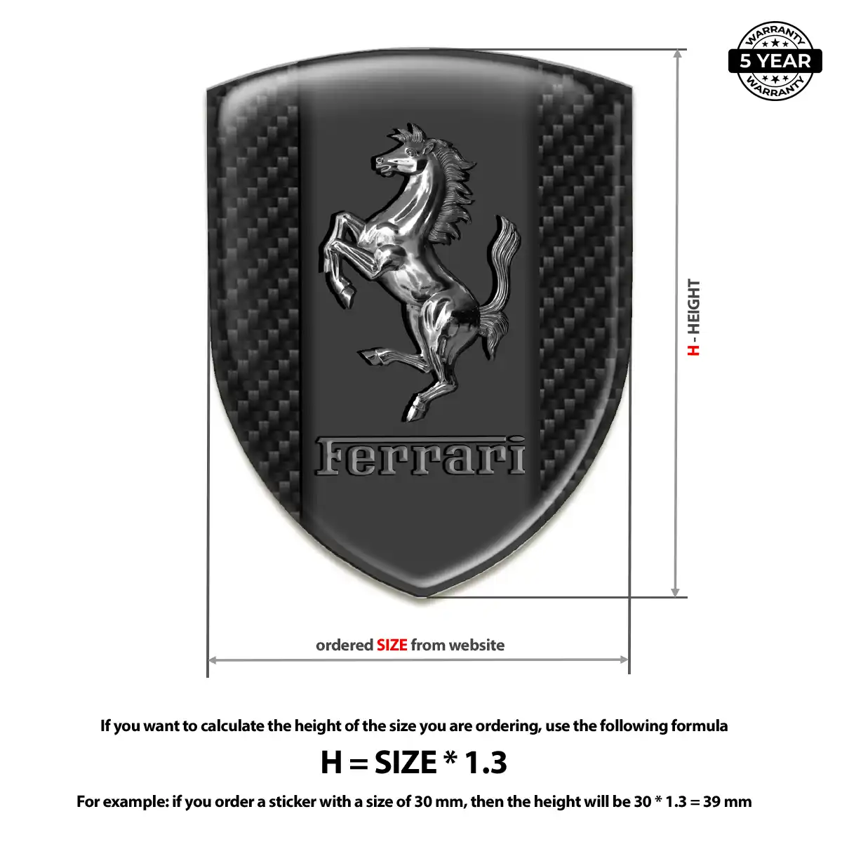 Ferrari Self Adhesive Emblem Sticker Sleek Style