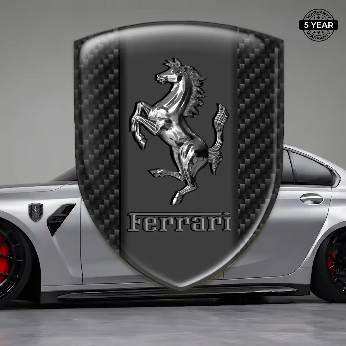 Ferrari Self Adhesive Emblem Sticker Sleek Style