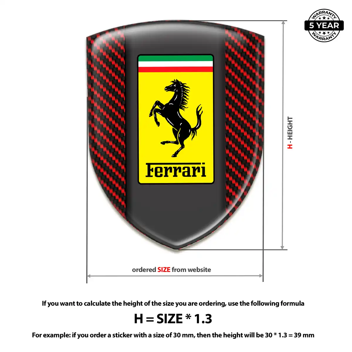 Ferrari Silicone Badge Elite Finish