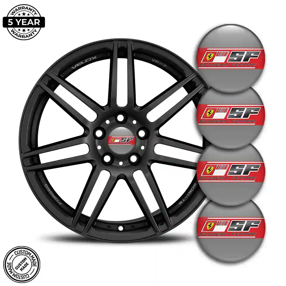 Ferrari Silicone Emblem Self-Adhesive Premium Quality