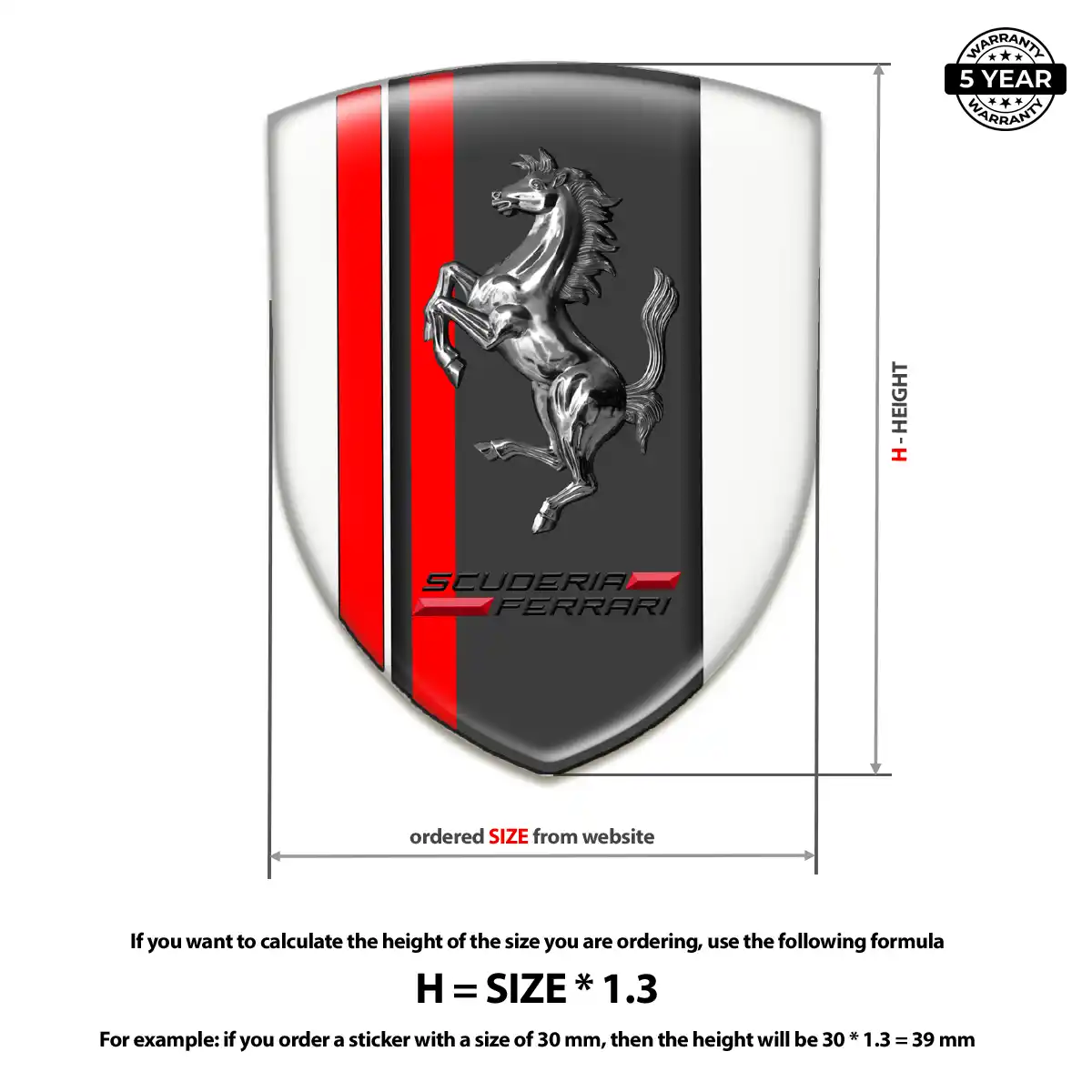 Ferrari Silicone Sticker Refined Design