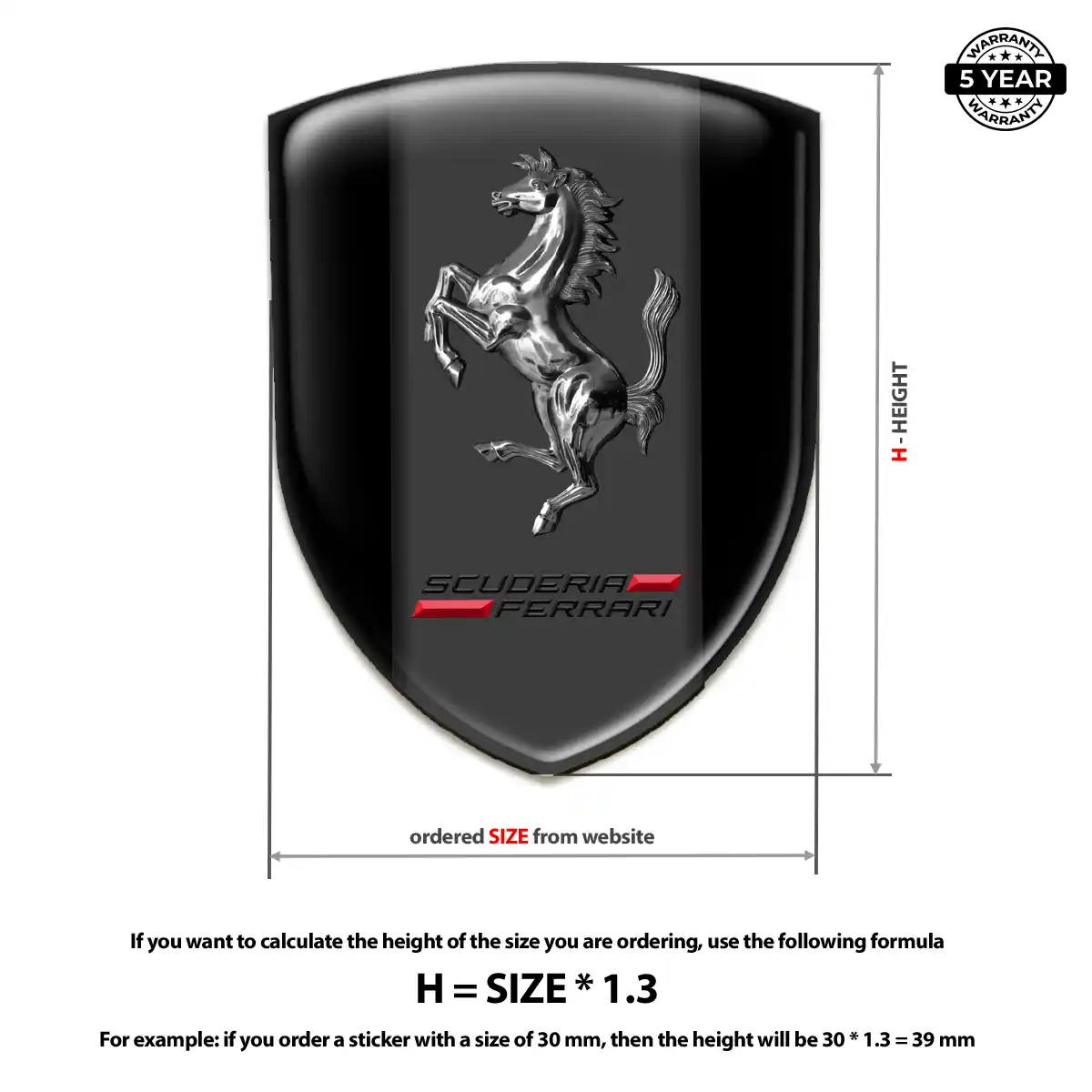 Ferrari Silicone Sticker Sleek Style