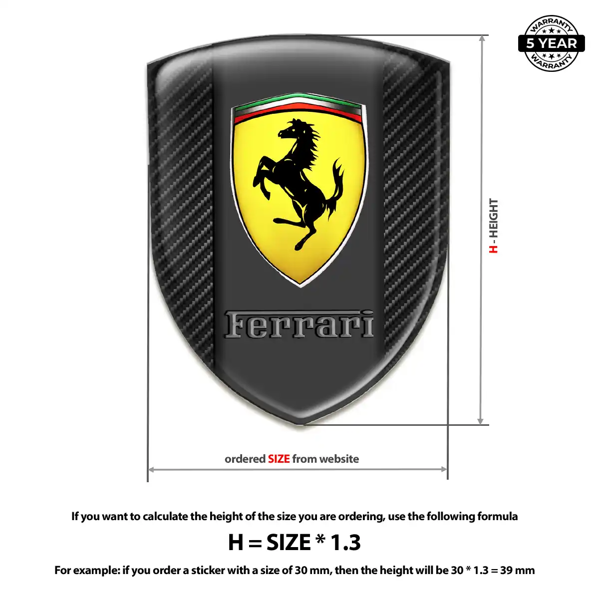 Ferrari Vehicle Logo Sticker Refined Design