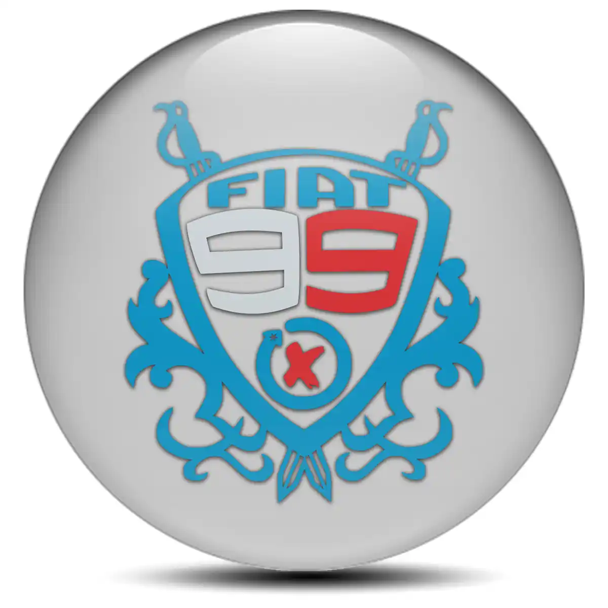 Fiat Silicone Emblem Self-Adhesive Premium Resin
