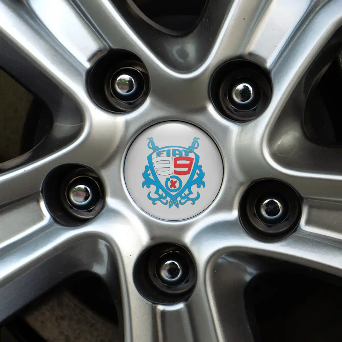 Fiat Silicone Emblem Self-Adhesive Premium Resin