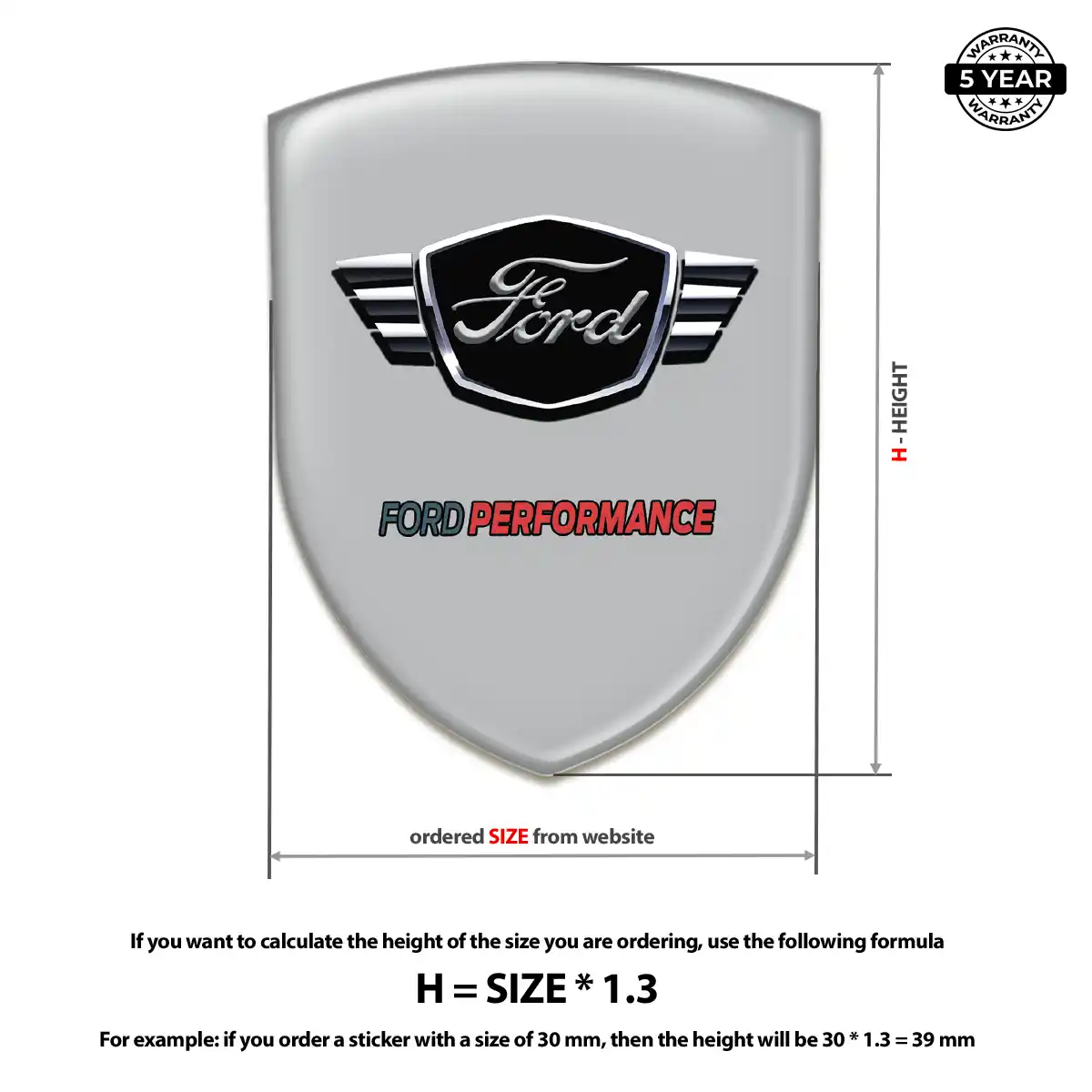 Ford 3D Badge Sticker Sleek Style