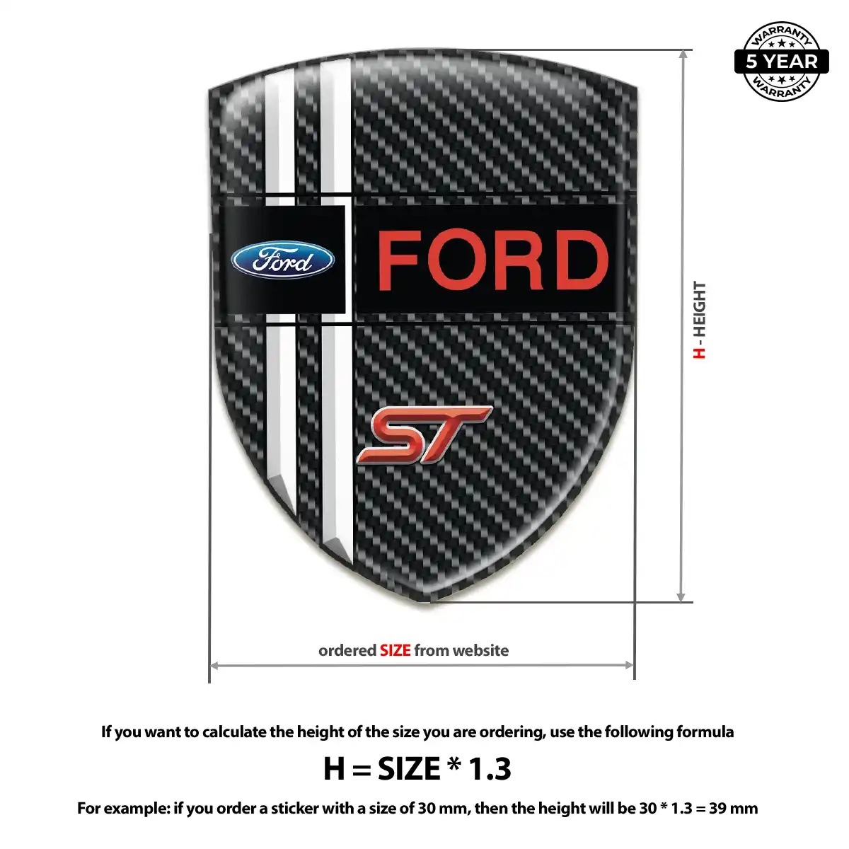 Ford 3D Domed Sticker Refined Design
