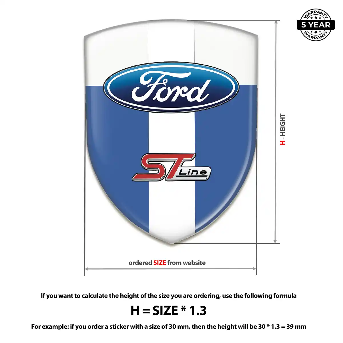 Ford 3D Emblem Sticker Refined Design