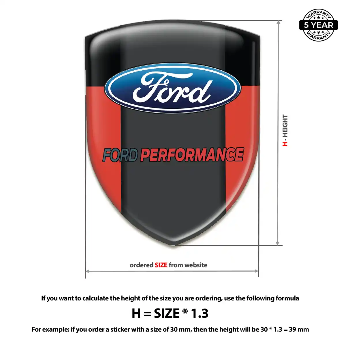 Ford 3D Emblem Sticker Sleek Style