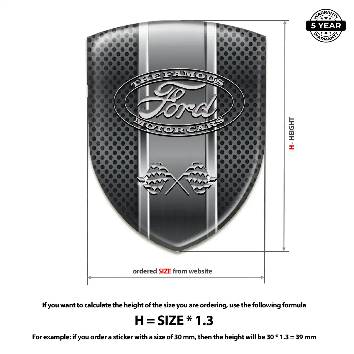 Ford 3D Gel Sticker Refined Design