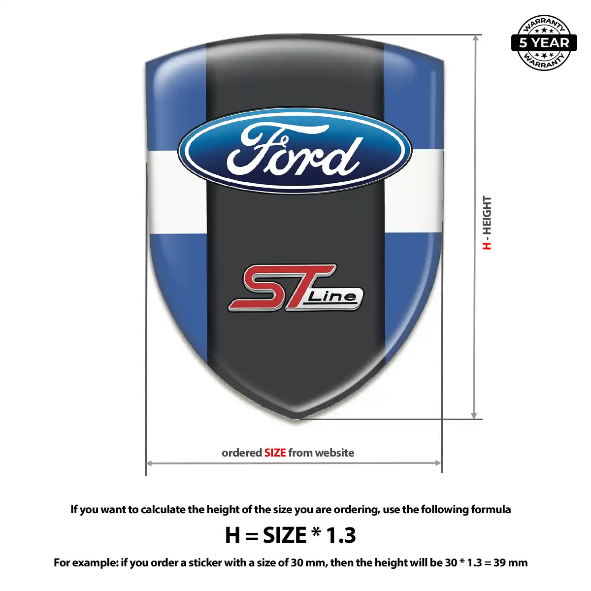 Ford 3D Gel Sticker Sleek Style