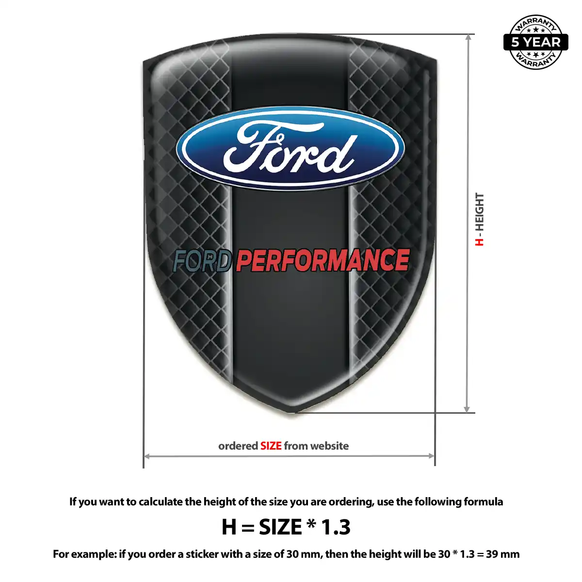 Ford 3D Logo Sticker Refined Design