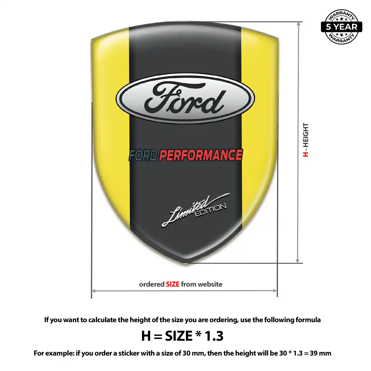 Ford 3D Logo Sticker Sleek Style