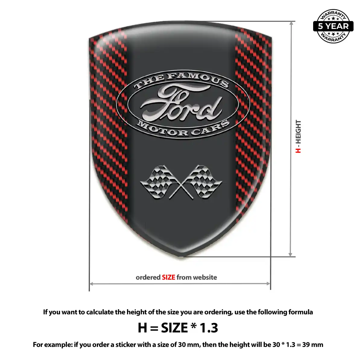 Ford 3D Resin Sticker Refined Design