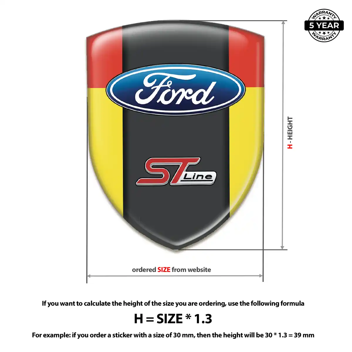 Ford 3D Resin Sticker Sleek Style