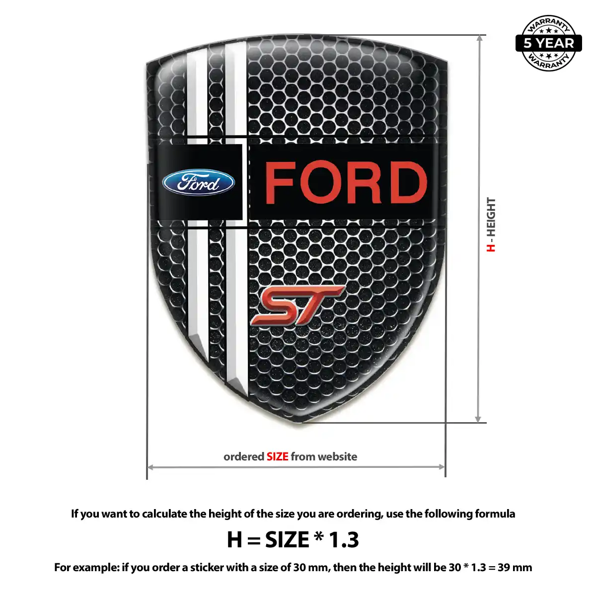Ford Automotive Emblem Sticker Refined Design