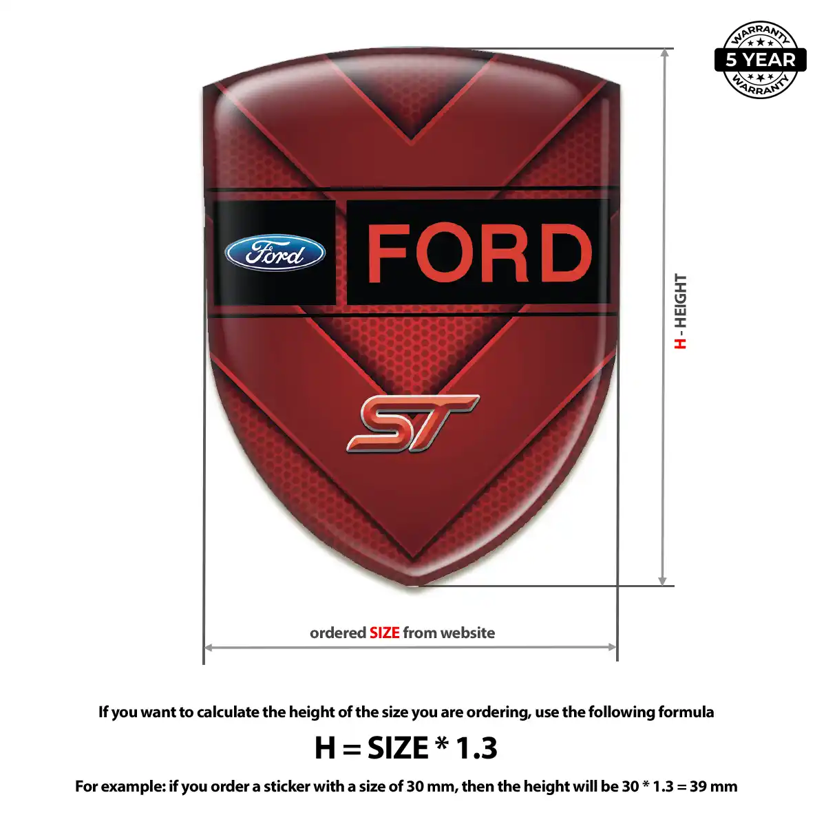Ford Automotive Emblem Sticker Sleek Style