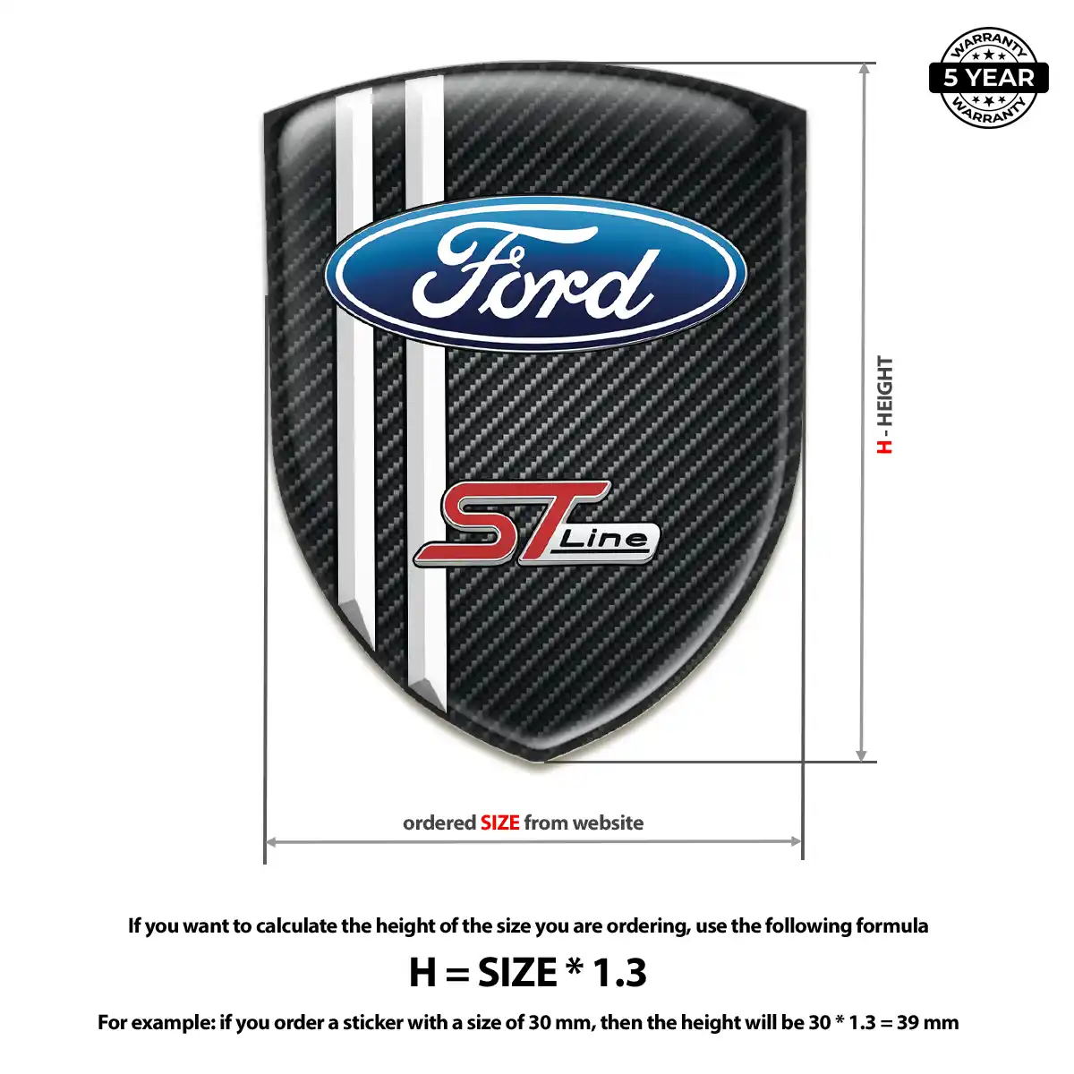 Ford Automotive Logo Sticker Refined Design