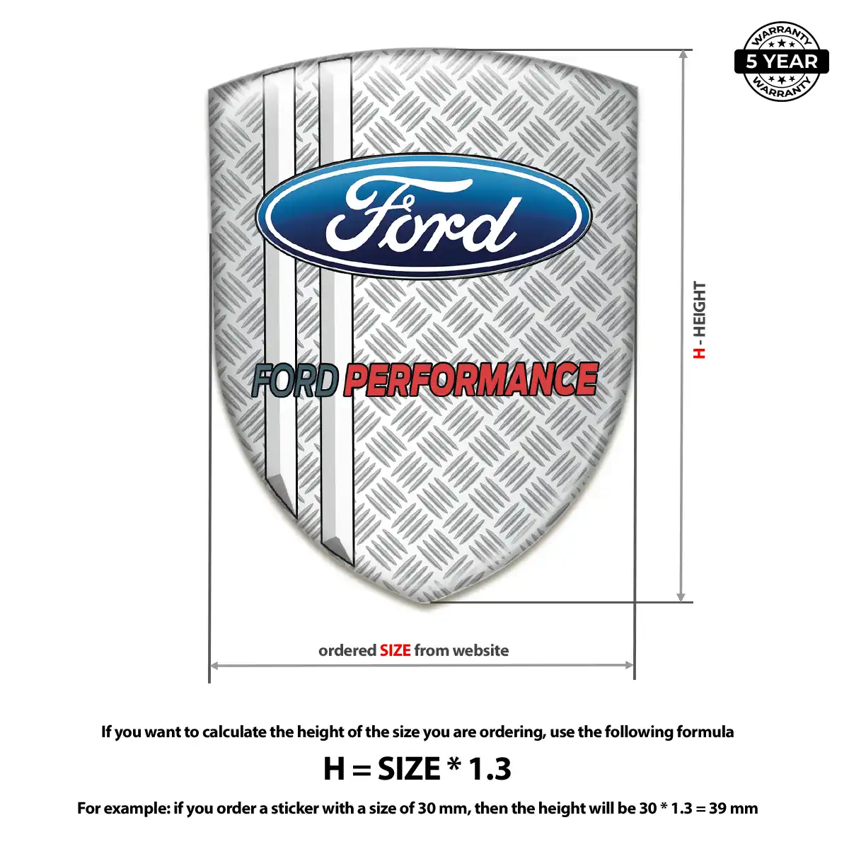 Ford Automotive Resin Decal Sleek Style