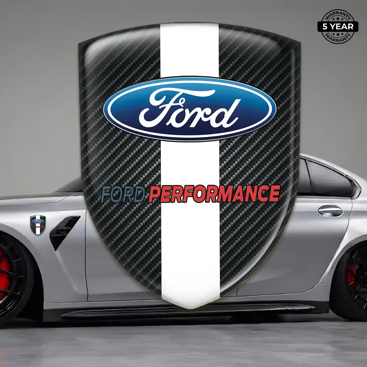 Ford Car Emblem Overlay Sleek Style