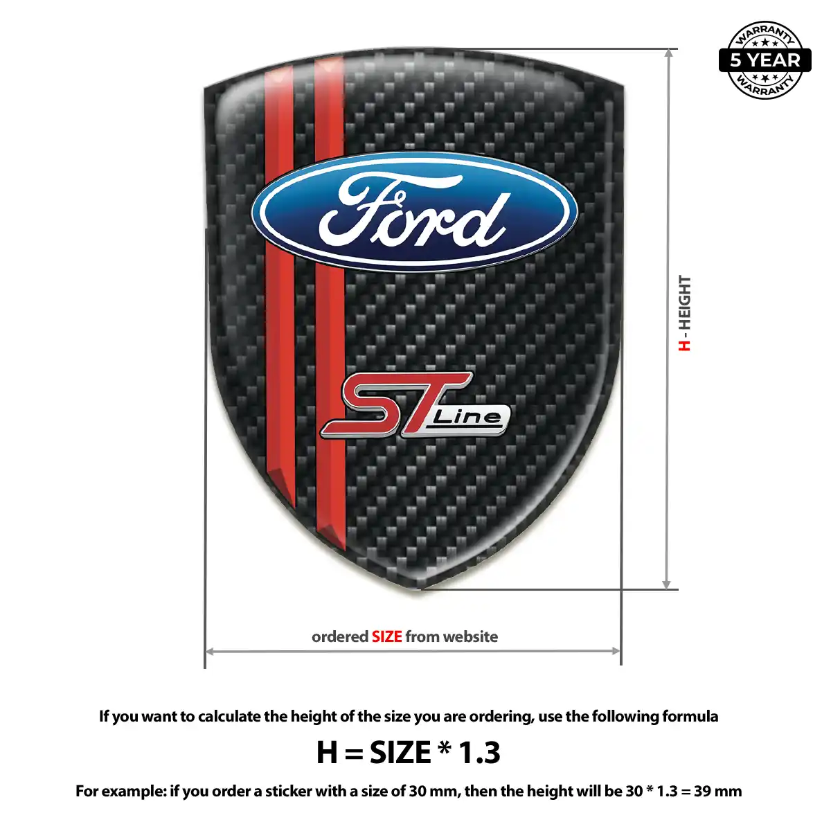 Ford Car Emblem Sticker Refined Design