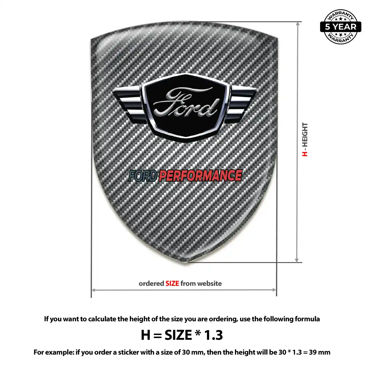 Ford Domed Car Sticker Sleek Style