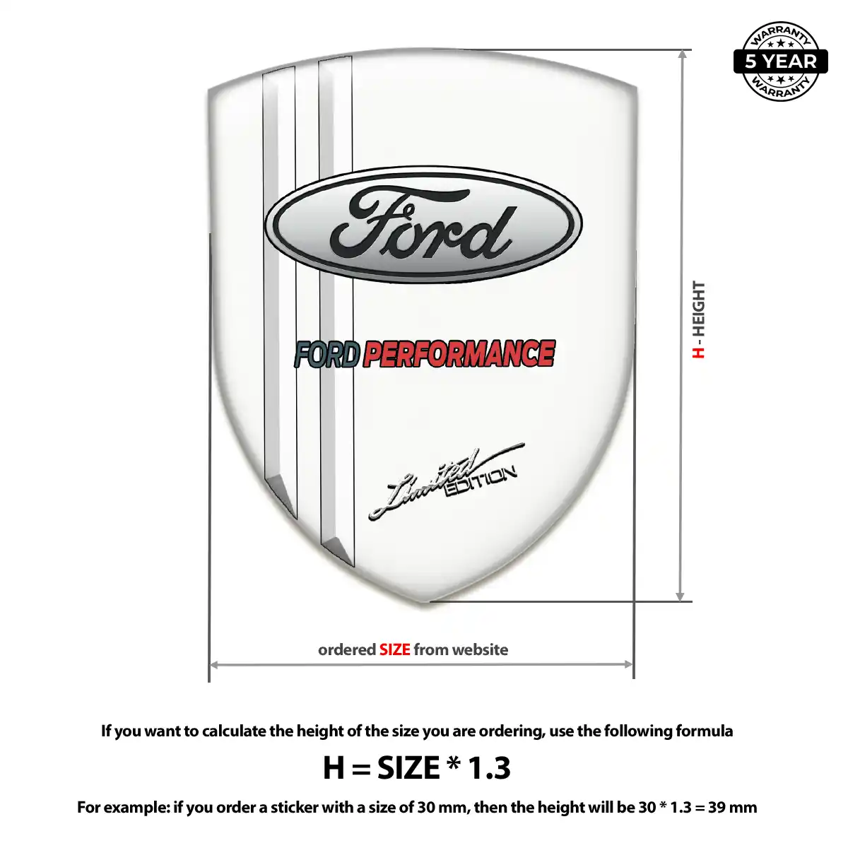 Ford Domed Decal Refined Design