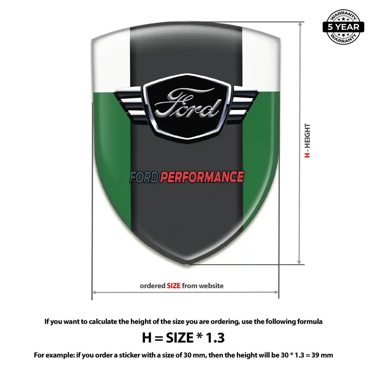 Ford Domed Decal Sleek Style