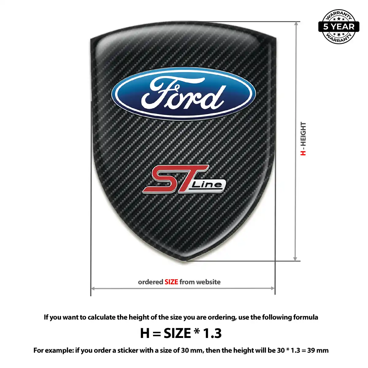 Ford Domed Logo Decal Refined Design