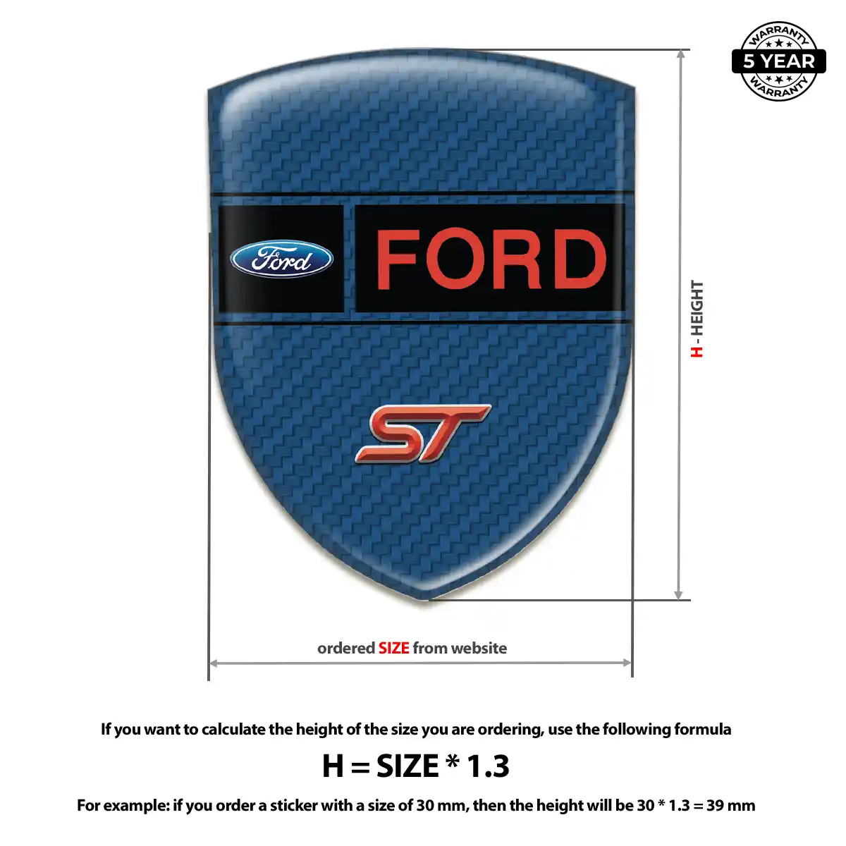 Ford Domed Logo Decal Sleek Style