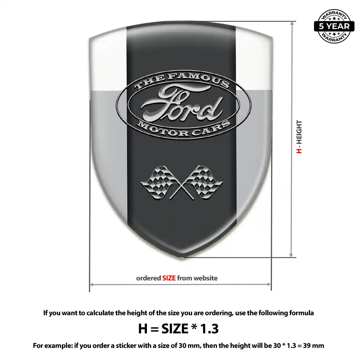 Ford Domed Logo Sticker Refined Design