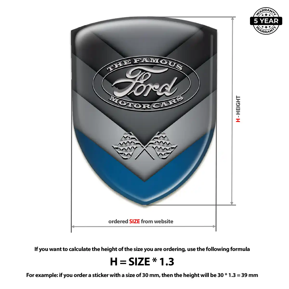 Ford Domed Logo Sticker Sleek Style