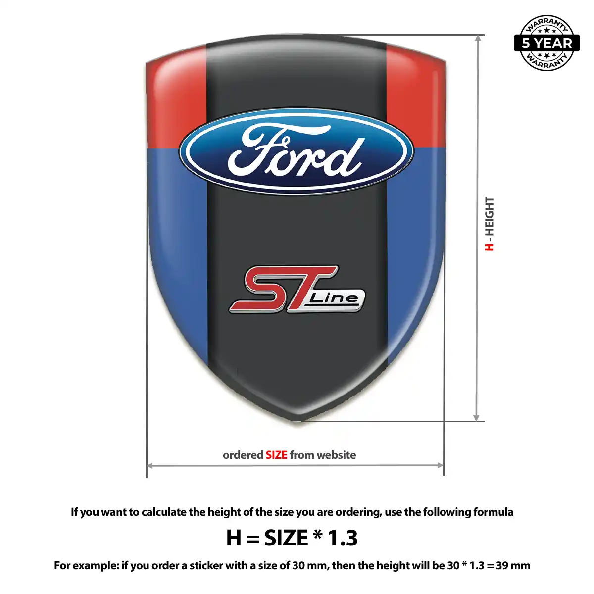 Ford Emblem Domed Badge Sleek Style