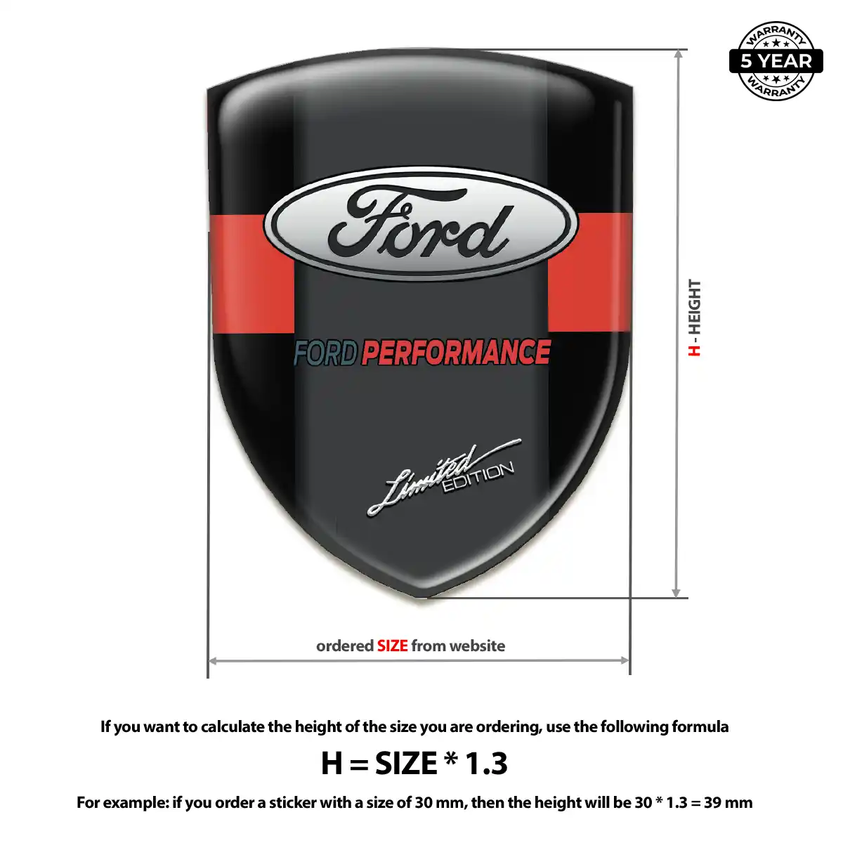 Ford Epoxy Domed Sticker Refined Design